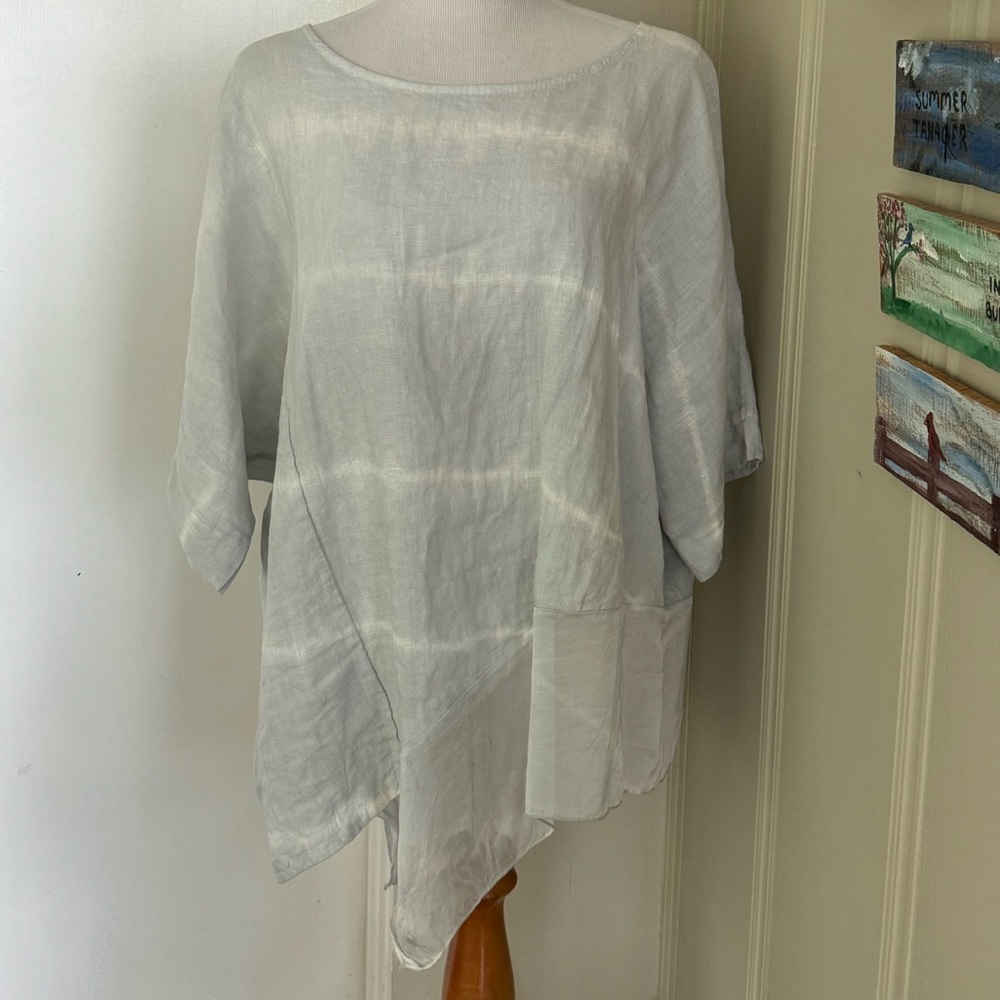 Venti6 tie dye tunic in pale blue gray